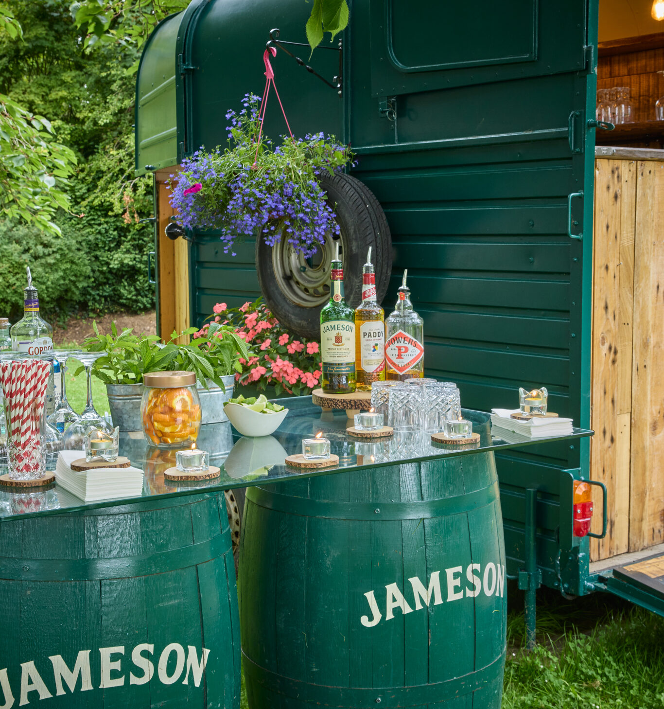 Gin bar set up